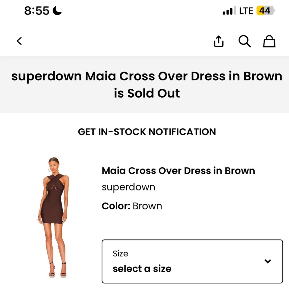 Superdown Maia Cross Over Dress in Brown